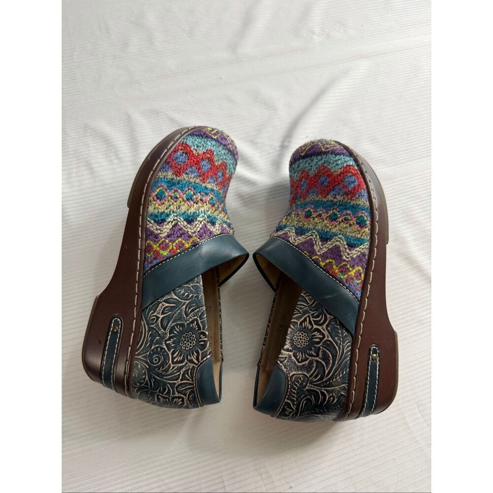 L'Artiste by Spring Step Zagabank Woven Leather Clogs Size 38 US 8 - Picture 7 of 9